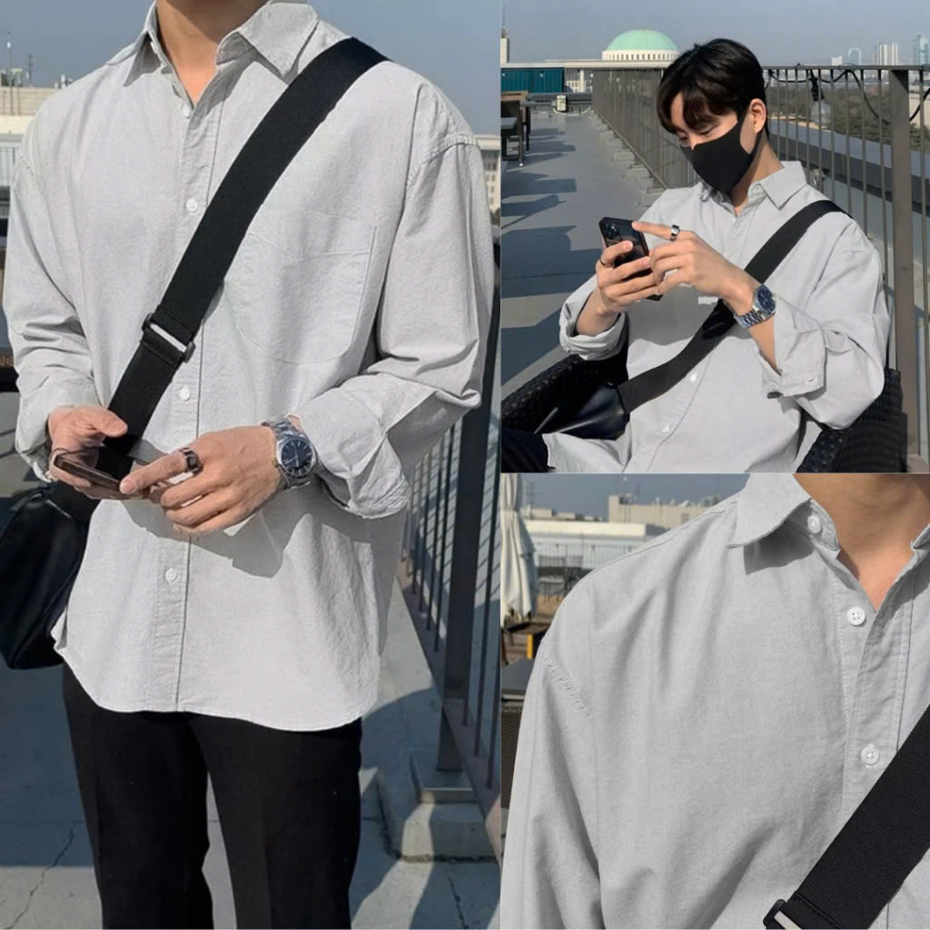 Sơ mi dài tay nam basic phong cách Hàn Quốc
